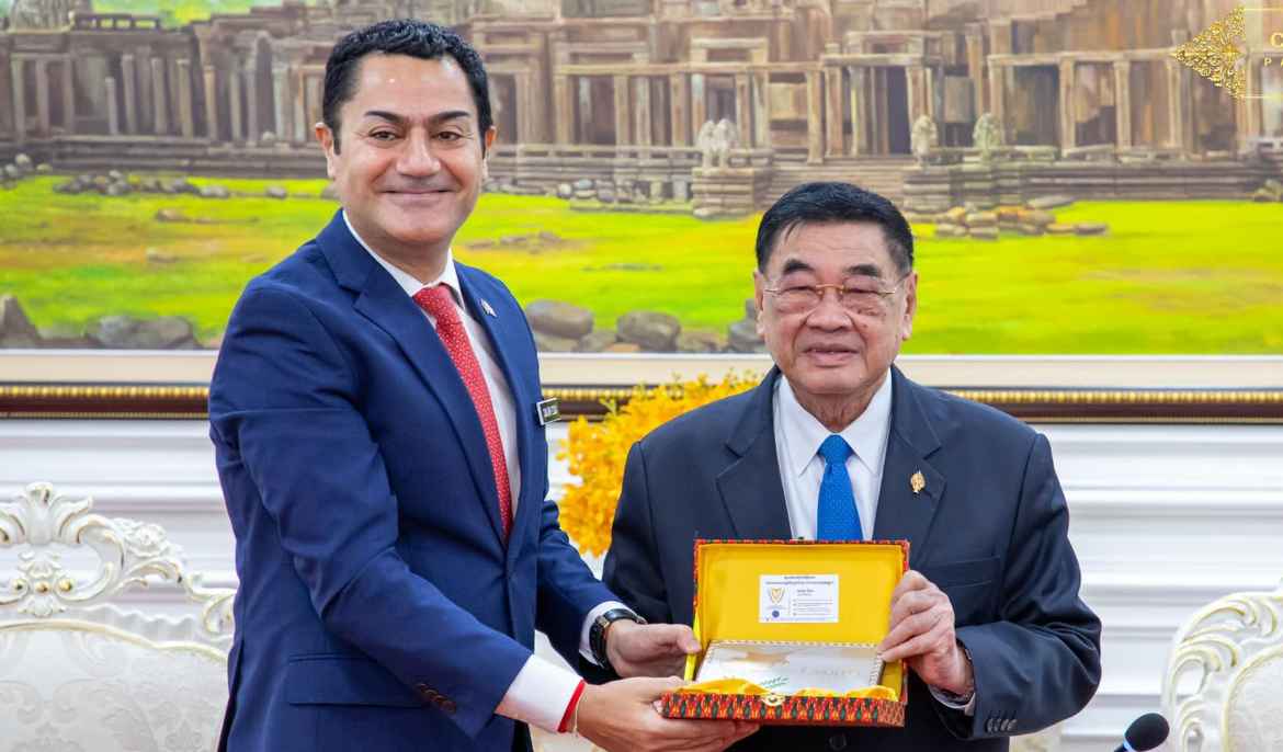 His Excellency Dr.(Kette Sedtha Bandet) Cheam Yeap, First Vice President of the National Assembly, said that the establishment of the Cyprus Honorary Consulate in Phnom Penh will help strengthen friendship and bilateral cooperation.