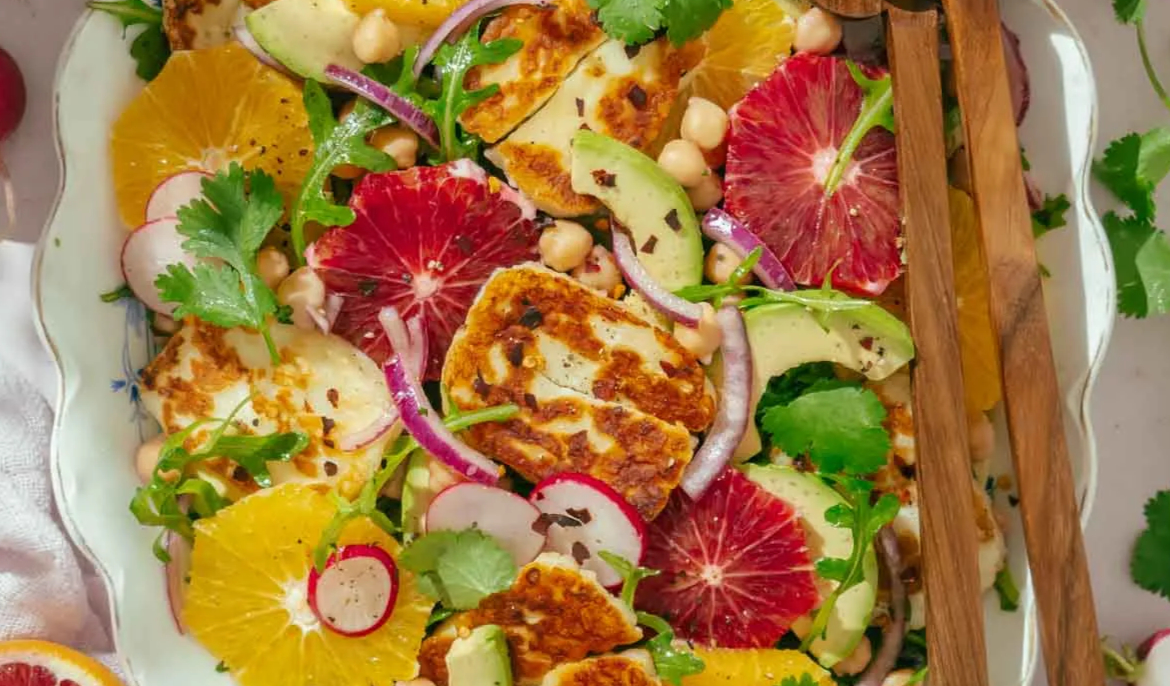 Halloumi Salad with Fresh Citrus and Chickpeas