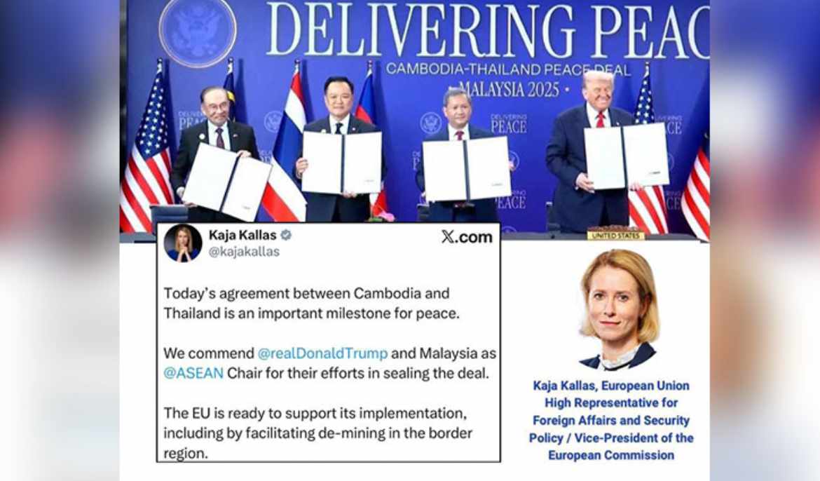 European Commission Vice President welcomes Cambodia-Thailand peace agreement